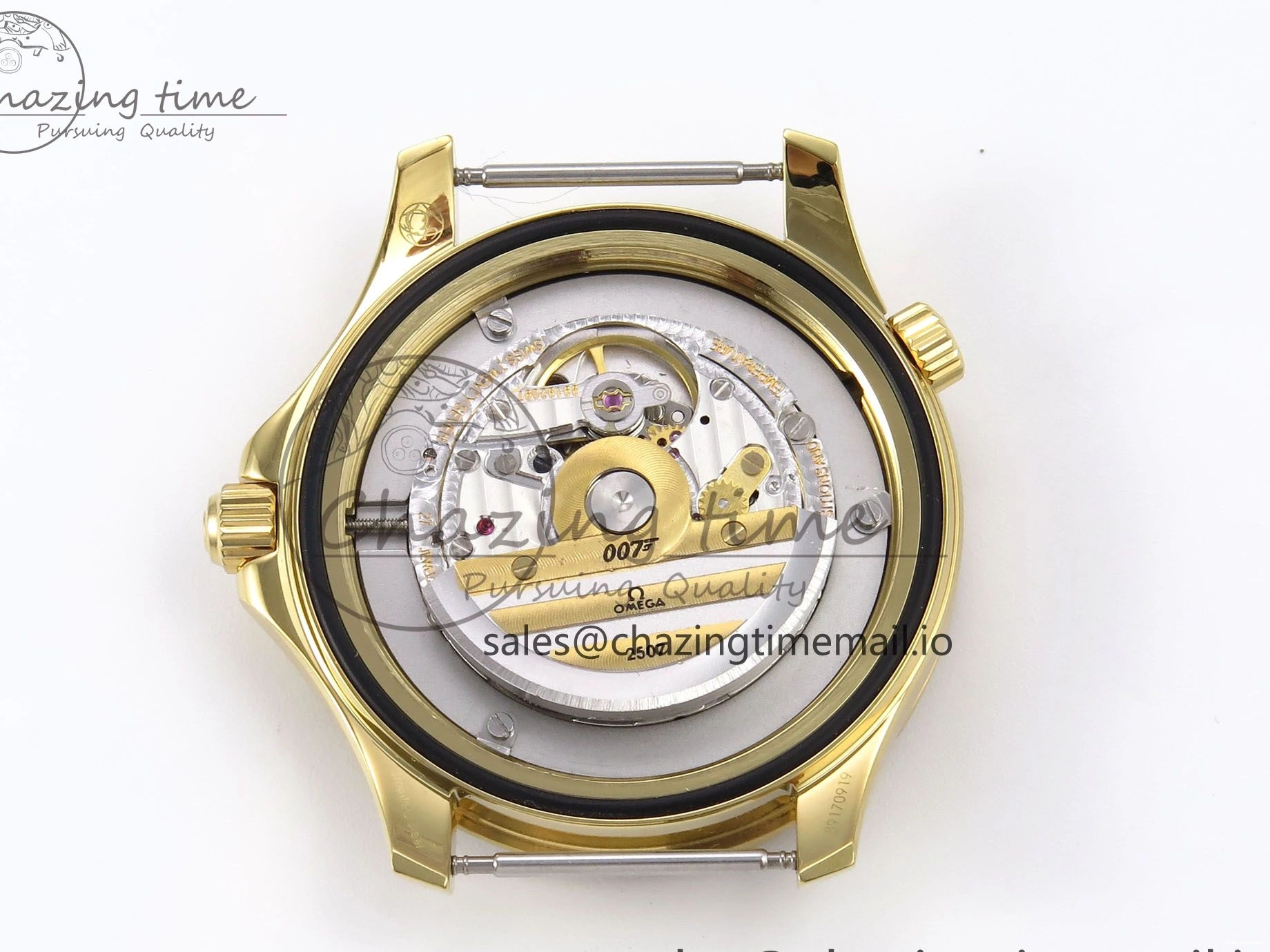 0408 Seamaster 300m Diver YG OMF 1:1 Best Edition Blue Orange Ceramic White Dial on Blue Nato Strap A Colorful 7704